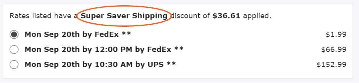 Super Saver Shipping screenshot